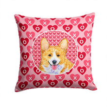Load image into Gallery viewer, Corgi Hearts Love and Valentine's Day Portrait Throw Pillow - 14x14 Decorative Pillow – Art for Your Home &amp; Patio SS4486PW1414