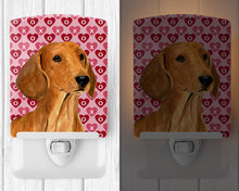 Load image into Gallery viewer, Dachshund Hearts Love and Valentine's Day Portrait Ceramic Night Light SS4487CNL