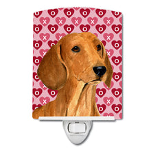 Load image into Gallery viewer, Dachshund Hearts Love and Valentine's Day Portrait Ceramic Night Light SS4487CNL