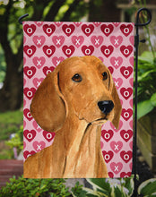 Load image into Gallery viewer, Dachshund Hearts Love and Valentine's Day Portrait Garden Flag – Decorative Outdoor Yard Flag