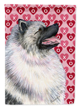 Load image into Gallery viewer, Keeshond Hearts Love and Valentine's Day Portrait Flag Canvas House Size