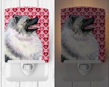 Load image into Gallery viewer, Keeshond Hearts Love and Valentine's Day Portrait Ceramic Night Light SS4488CNL
