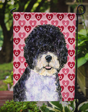 Load image into Gallery viewer, Portuguese Water Dog Hearts Love Valentine's Day Garden Flag – Decorative Outdoor Yard Flag