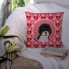 Load image into Gallery viewer, Portuguese Water Dog Hearts Love Valentine's Day Throw Pillow - 14x14 Decorative Pillow – Art for Your Home &amp; Patio SS4490PW1414