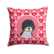 Load image into Gallery viewer, Portuguese Water Dog Hearts Love Valentine's Day Throw Pillow - 14x14 Decorative Pillow – Art for Your Home &amp; Patio SS4490PW1414