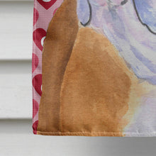 Load image into Gallery viewer, Bulldog English Hearts Love and Valentine's Day Portrait Flag Canvas House Size