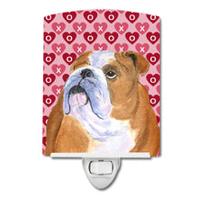 Load image into Gallery viewer, Bulldog English Hearts Love Valentine's Day Ceramic Night Light SS4491CNL