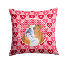 Load image into Gallery viewer, Bulldog English Hearts Love Valentine's Day Throw Pillow - 14x14 Decorative Pillow – Art for Your Home &amp; Patio SS4491PW1414