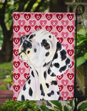 Load image into Gallery viewer, Dalmatian Hearts Love and Valentine's Day Portrait Garden Flag – Decorative Outdoor Yard Flag