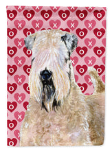 Load image into Gallery viewer, Wheaten Terrier Soft Coated Hearts Love Valentine's Garden Flag – Decorative Outdoor Yard Flag