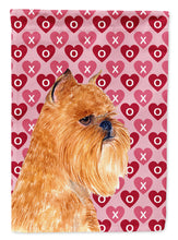 Load image into Gallery viewer, Brussels Griffon Hearts Love and Valentine's Day  Flag Canvas House Size
