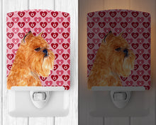 Load image into Gallery viewer, Brussels Griffon Hearts Love and Valentine's Day Portrait Ceramic Night Light SS4494CNL