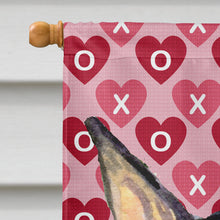 Load image into Gallery viewer, Doberman Hearts Love and Valentine's Day Portrait Flag Canvas House Size