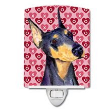 Load image into Gallery viewer, Doberman Hearts Love and Valentine's Day Portrait Ceramic Night Light SS4495CNL