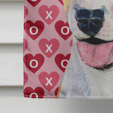 Load image into Gallery viewer, Bull Terrier Hearts Love and Valentine's Day Portrait Flag Canvas House Size