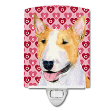 Load image into Gallery viewer, Bull Terrier Hearts Love and Valentine's Day Portrait Ceramic Night Light SS4496CNL