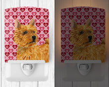 Load image into Gallery viewer, Norwich Terrier Hearts Love and Valentine's Day Portrait Ceramic Night Light SS4499CNL