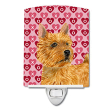 Load image into Gallery viewer, Norwich Terrier Hearts Love and Valentine's Day Portrait Ceramic Night Light SS4499CNL