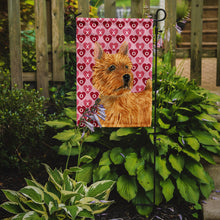 Load image into Gallery viewer, Norwich Terrier Hearts Love and Valentine's Day Portrait Garden Flag – Decorative Outdoor Yard Flag