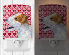 Load image into Gallery viewer, Jack Russell Terrier Hearts Love and Valentine's Day Portrait Ceramic Night Light SS4504CNL