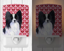 Load image into Gallery viewer, Papillon Hearts Love and Valentine's Day Portrait Ceramic Night Light SS4505CNL