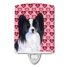 Load image into Gallery viewer, Papillon Hearts Love and Valentine's Day Portrait Ceramic Night Light SS4505CNL