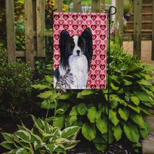 Load image into Gallery viewer, Papillon Hearts Love and Valentine's Day Portrait Garden Flag – Decorative Outdoor Yard Flag