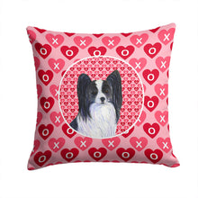 Load image into Gallery viewer, Papillon Hearts Love and Valentine's Day Portrait Throw Pillow - 14x14 Decorative Pillow – Art for Your Home &amp; Patio SS4505PW1414