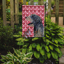Load image into Gallery viewer, Irish Wolfhound Hearts Love and Valentine's Day Portrait Garden Flag – Decorative Outdoor Yard Flag
