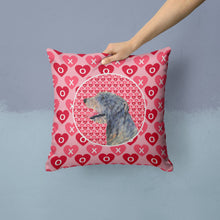 Load image into Gallery viewer, Irish Wolfhound Hearts Love and Valentine's Day Portrait Throw Pillow - 14x14 Decorative Pillow – Art for Your Home &amp; Patio SS4506PW1414