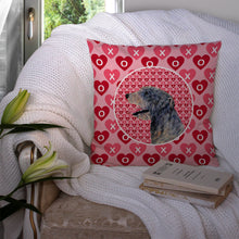 Load image into Gallery viewer, Irish Wolfhound Hearts Love and Valentine's Day Portrait Throw Pillow - 14x14 Decorative Pillow – Art for Your Home &amp; Patio SS4506PW1414