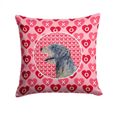 Load image into Gallery viewer, Irish Wolfhound Hearts Love and Valentine's Day Portrait Throw Pillow - 14x14 Decorative Pillow – Art for Your Home &amp; Patio SS4506PW1414