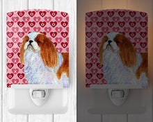 Load image into Gallery viewer, English Toy Spaniel Hearts Love and Valentine's Day Portrait Ceramic Night Light SS4507CNL
