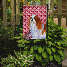 Load image into Gallery viewer, English Toy Spaniel Hearts Love and Valentine's Day Portrait Garden Flag – Decorative Outdoor Yard Flag
