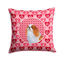 Load image into Gallery viewer, English Toy Spaniel Hearts Love and Valentine's Day Portrait Throw Pillow - 14x14 Decorative Pillow – Art for Your Home &amp; Patio SS4507PW1414