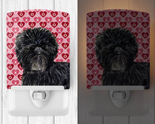 Load image into Gallery viewer, Affenpinscher Hearts Love and Valentine's Day Portrait Ceramic Night Light SS4511CNL