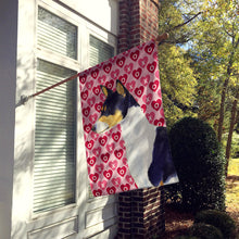 Load image into Gallery viewer, Basenji Hearts Love and Valentine's Day Portrait Flag Canvas House Size