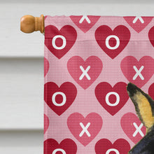 Load image into Gallery viewer, Basenji Hearts Love and Valentine's Day Portrait Flag Canvas House Size