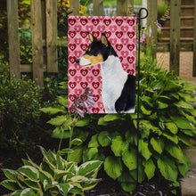 Load image into Gallery viewer, Basenji Hearts Love and Valentine's Day Portrait Garden Flag – Decorative Outdoor Yard Flag