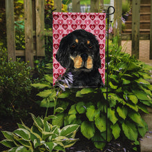 Load image into Gallery viewer, Gordon Setter Hearts Love and Valentine's Day Portrait Garden Flag – Decorative Outdoor Yard Flag