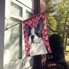 Load image into Gallery viewer, Boston Terrier Hearts Love and Valentine's Day Portrait Flag Canvas House Size