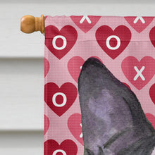 Load image into Gallery viewer, Boston Terrier Hearts Love and Valentine's Day Portrait Flag Canvas House Size