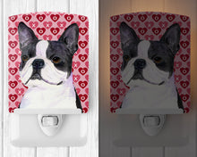Load image into Gallery viewer, Boston Terrier Hearts Love Valentine's Day Ceramic Night Light SS4516CNL