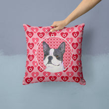 Load image into Gallery viewer, Boston Terrier Hearts Love Valentine's Day Throw Pillow - 14x14 Decorative Pillow – Art for Your Home &amp; Patio SS4516PW1414