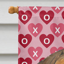 Load image into Gallery viewer, Bullmastiff Hearts Love and Valentine's Day Portrait Flag Canvas House Size