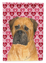 Load image into Gallery viewer, Bullmastiff Hearts Love and Valentine's Day Portrait Flag Canvas House Size