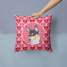 Load image into Gallery viewer, Chihuahua Hearts Love and Valentine's Day Portrait Throw Pillow - 14x14 Decorative Pillow – Art for Your Home &amp; Patio SS4518PW1414