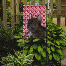 Load image into Gallery viewer, French Bulldog Hearts Love and Valentine's Day Portrait Garden Flag – Decorative Outdoor Yard Flag