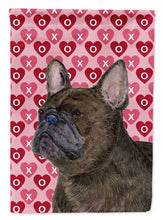 Load image into Gallery viewer, French Bulldog Hearts Love and Valentine's Day Portrait Garden Flag – Decorative Outdoor Yard Flag