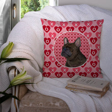 Load image into Gallery viewer, French Bulldog Hearts Love and Valentine's Day Portrait Throw Pillow - 14x14 Decorative Pillow – Art for Your Home &amp; Patio SS4519PW1414